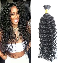 10-30 Inch afro kinky curly Human Braiding Hair Bulk No Weft 1PC 100g natural black no weft human hair bulk for brai Human Hair Bundles