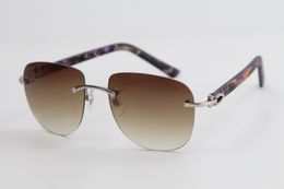 Selling Rimless Metal Plaid Plank Sunglasses for Driving Latest Fashion glasses Fashion High Quality 8200860 Male and Female Designer Mens Women Luxury