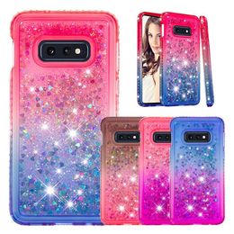 Shockproof Quicksand Soft TPU Case For iphone 11 Pro XS Max Samsung S10 Note 10 Heart Gradient Metallic Luxury Bling Liquid Plating Cover