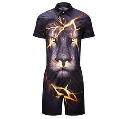 Cute 3D Galaxy Anime animal Tiger Print men dress Dress Runaway Men's Casual Shirts Onesies Pyjamas Jumpsuits