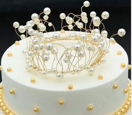 Child bridal tiara birthday crown cake handmade crystal crown female