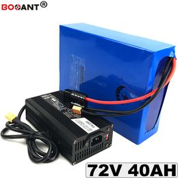 Rechargeable Lithium Battery 72V for Bafang BBSHD 1500W 3000W Motor 72V 40AH electric bicycle Lithium battery 72V +5A Charger