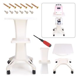 High Quality Plastic ABS Beauty Trolley Assembled ABS Styling Pedestal Stand Trolley Cart Movable For Display IPL Laser Hair Removal