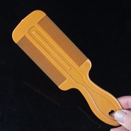 Tawny Encryption Children Double-Sided Comb Yellow Lice Grate Comb Handle bi shu Two-sided Comb Dandruff hair care brush