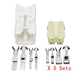 5 Sets DJ7041Y-2.2-4.8-11/21 Female and Male 4 Pin Car Connector Electrical Plastic Socket Wire Automotive Connector
