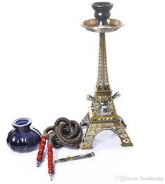 New Luxurious Hookah Shisha Eiffel Tower Shape Smoking Pipe Two Hose Kit Innovative Design High-end Enjoyment High Quality Hot Cake