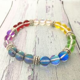 MG0619 New Arrival 7 Chakra Bracelet Mermaid Crystal Bead Energy Women`s Bracelet Luck Powerful Stone Jewelry Wholesale