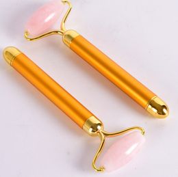 new trend electric gemstone facial massage roller vibrating jade rose quartz stone roller for beauty healthy