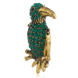 Wholesale-New Coloured Water Drill Brooch Fashionable Personality Woodpecker Brooch Female European and American Popular Jewellery