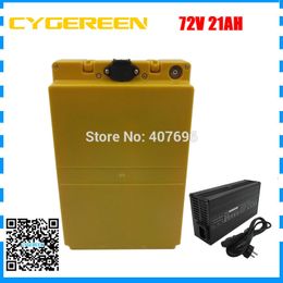 2000W 72volt battery 72V 20AH 21AH Li ion battery with yellow case use 3500mah 35E GA cell 30A BMS with 84V 2A Charger