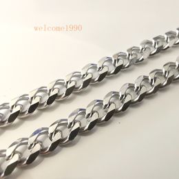 18-32 inch choose lenght wholesale 5pcs silver 4.5MM WIDE stainless steel curb link chain necklace for women mens gifts shiny smooth chain