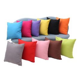 45*45cm Home Sofa Throw Pillowcase Pure Colour Pillow Case Polyester Cushion Cover Candy Colour Decorative Pillow Cover Christmas Decor Gift