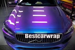 Gloss Chameleon Candy Blue to purple Vinyl Wrap with Air bubble for car wrap Shifting covering Size1 52 20M Roll 5x67ft215p