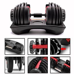 Adjustable Dumbbell 5-52.5lbs exercícios de fitness halteres de peso Desenvolver tonificar os músculos força Outdoor Equipamento Desportivo Em armazém