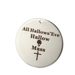 Personalise Stainless Steel Round Keychain Hallow Mass Gift Key ring Double Sided Engraved