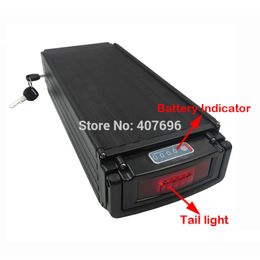 1000W 36V 30AH ebike battery 36V rear rack battery pack 29AH with tail light use 29PF 2900mah cell 30A BMS with 5A Charger