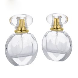High Quality 50ml Empty Glass Perfumes Bottles Refillable Clear perfume glass spray atomizer bottle In Stock