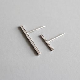 Authentic 925 Sterling Silver Geometric T Bar Stud Earrings For Women New Simple Tiny Earrings Fine Jewellery Lovers Gifts