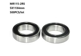 500pcs/lot MR115RS MR115-2RS MR115 RS 2RS 5x11x4 mm Rubber sealed deep groove Ball Bearing Miniature 5*11*4mm