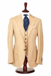 Hot Selling Groomsmen Notch Lapel Groom Tuxedos Two Buttons Men Suits Wedding/Prom/Dinner Best Man Blazer ( Jacket+Pants+Tie+Vest) G292