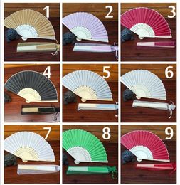 100pcs /lot Party Favors Custom Luxury Silk Hand Fan Fold Handmade Laser-Cut Gift Box Wedding Gifts + Printing SN1980