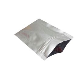 100pcs 7*13cm pure Aluminium foil zip lock packaging bag matte silver self zipper seal package pouches resealable power packing bags