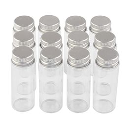 22*60*14mm 14ml Glass Bottles With Metal Cap Empty Small Bottle Glass Vials Jars 100pcslot