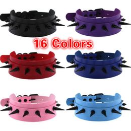 Punk Black Rivets Choker Unisex Cool Bondage Collar Anime Cosplay Jewelry Nightclub Necklace Harness Gothic PU Leather Choker