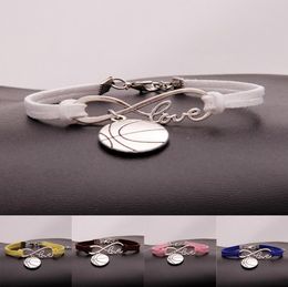 Hot 10pcs/lot Infinity Love 8 Bracelet Basketball motion Bracelet Charm Pendant Women/ Men Simple Bracelets/Bangles Jewelry Gift A131