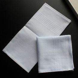 40cm 100% Cotton White Handkerchief Soft Sweat Absorption Women Men Square Handkerchief Pure Colour DIY Blank Towel Christmas Gift DBC BH3463