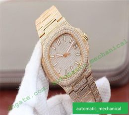 5719 Fashion Luxe 324 Sc Automatic Mechanical Movement Watch 40mm Super Luminous Yellow Gold Diamond Watch Reloj De Lujo