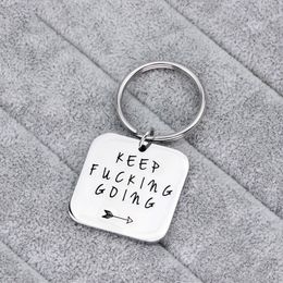 Gifts Men Keep Going Keychain Personalised Keychain Engraved Key Tag Motivational Gifts Stainless Steel Jewellery