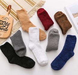 winter warm coral fleece socks for men women fuzzy velvet floor socks thick warmer towel stocking outdoor sports sock