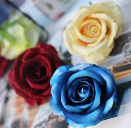 10Pcs Mix Colour Artificial Lint Rose Flower Head 8cm for Wedding Party Home Decorative Flowers