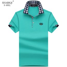 Shabiqi Plus Size S-10xl Polo da uomo nuovo di zecca Camicia da uomo in cotone a maniche corte Marchi Ricamo Leone Camicie da uomo Polo MX190711