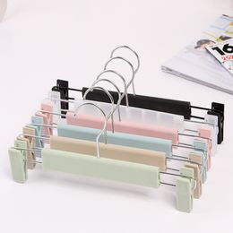 Colorful black transparent pink Plastic Hanger For Lingerie Underwear Anti-skidding Clothing Pants Skirt Clip Hangers Rack