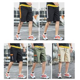 -Teenager casuale Tooling mette US Stock Men di pantaloncini corti pantaloni correnti di sport di lunghezza del ginocchio di estate di modo esterna Tasche Maschile Shorts FY9111