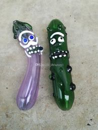 Cute and funny smoked pickles, smoked glass tube, cucumber head smoke tube, Pyrx color spoon, smoking accessories, free distribution.