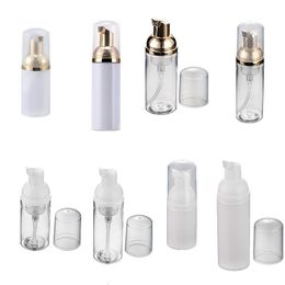 Empty Plastic PET Travel Foamer Bottles Hand Wash Soap Mousse Cream Dispenser Bubbling Bottle 30ml/50ml Clear/White Gold Pump