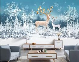 Custom 3D Stereo Modern minimalist small fresh dreams Fulu forest Photo Wallpaper Background Wallpaper Mural Painting Dining Room TV Mural