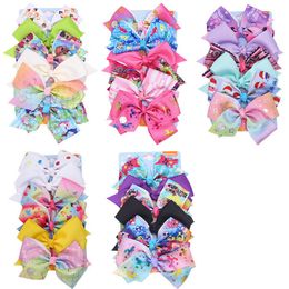 JOJO Siwa Bow 5 Inchs 6 Pcs/card Baby Hair Bows Designer Large Girls Clips Kids Hairclips Barrettes Accessories Various Colors