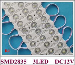 injection LED module with lens SMD 2835 DC12V 3 led 1.5W 150lm IP65 82mm X 18mm X 7mm aluminum PCB CE factory direct sale