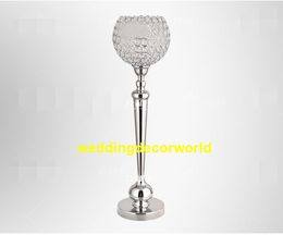 New style Wholesale metal crystal flower stands centerpieces for wedding table decor0953