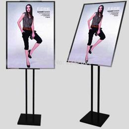Color : Black, Size : 30 x 150cm Display Stand Double Pole Poster Frame Floor Stand Adjustable Metal Poster Frame Activity Bracket Display Double-Sided Display Poster Display Stand