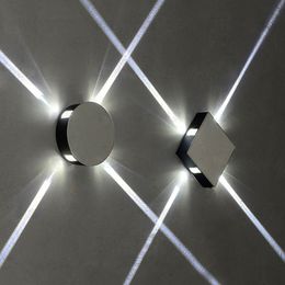 Simple modern creative hotel project KTV square round cold white LED aluminum wall lamp indoor light effect lamp