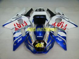 Motorcycle Fairing kit for YAMAHA YZFR6 98 99 00 01 02 YZF R6 1998 2002 YZF600 ABS White blue Fairings set+gifts YG17