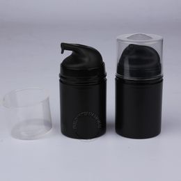 50pcs/lot 50ml Plastic Lotion Bottle With Pump, 50g Black Airless Lotion Pump Bottle Cosmetic Container