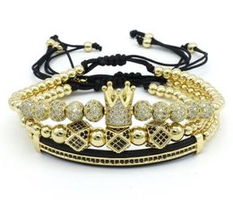 3pcs/set Men Bracelet Jewellery crown charms Macrame beads Bracelets Braiding Man Jewellery for women Bracelets Bangle holiday gift