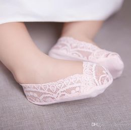 Baby Kids Lace Socks Girls Princess Ankle Socks Children Cotton Sock Foot Cover Silicon Bottom Anti Slip Babies Socks 5 Colours A685
