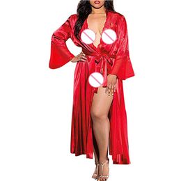 Wholeslae- bridesmaid lingerie Vintage night robes dressing gown bathrobe satin robe szlafrok